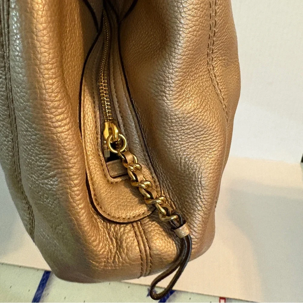 Coach Lexy Platinum Triple Compartment Shoulder Bag Purse Gold Hardware - Picture 5 of 16